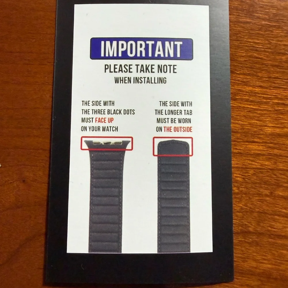 INI Compatible with Apple Watch Band w/ Adjustable Leather Strap